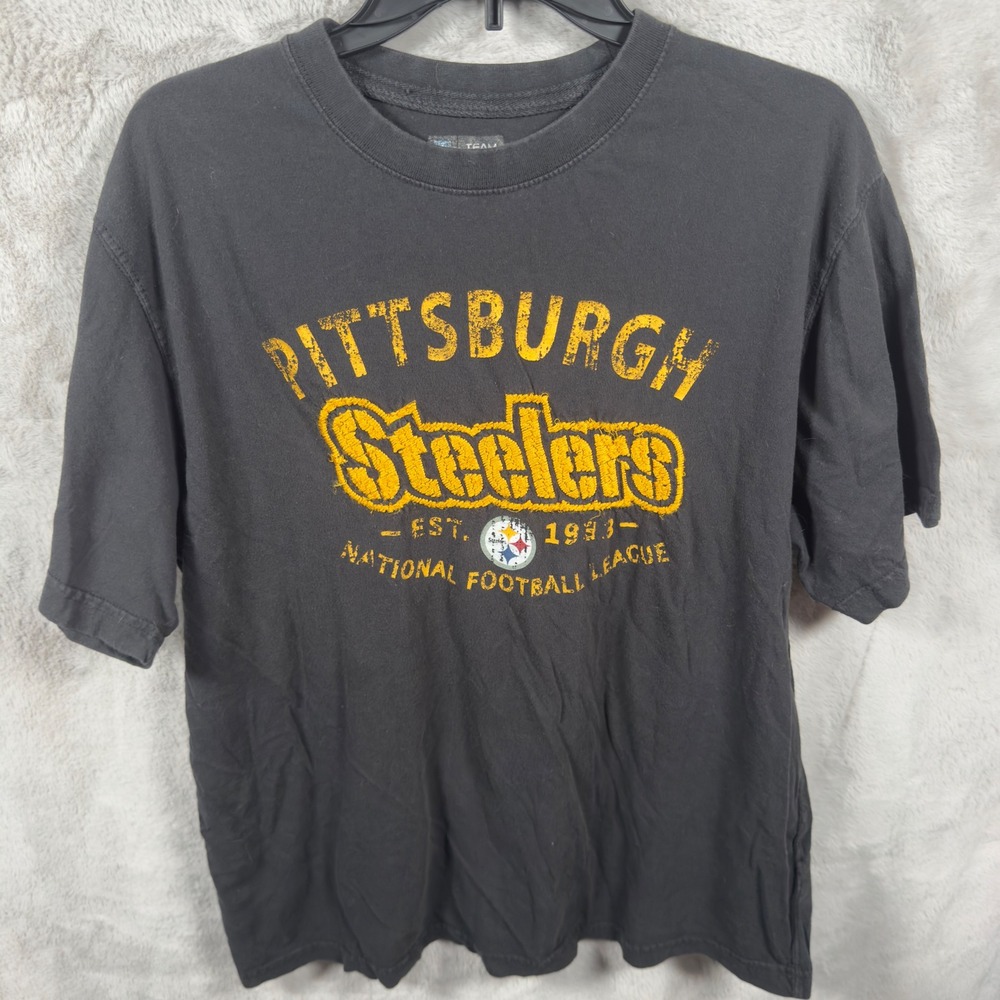 Pittsburgh‎ Steelers NFL Football Team Apparel Black T Shirt Mens XL G